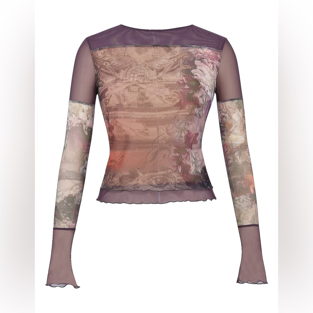 MISTRESS ROCKS women’s FLORAL LONG SLEEVED TOP